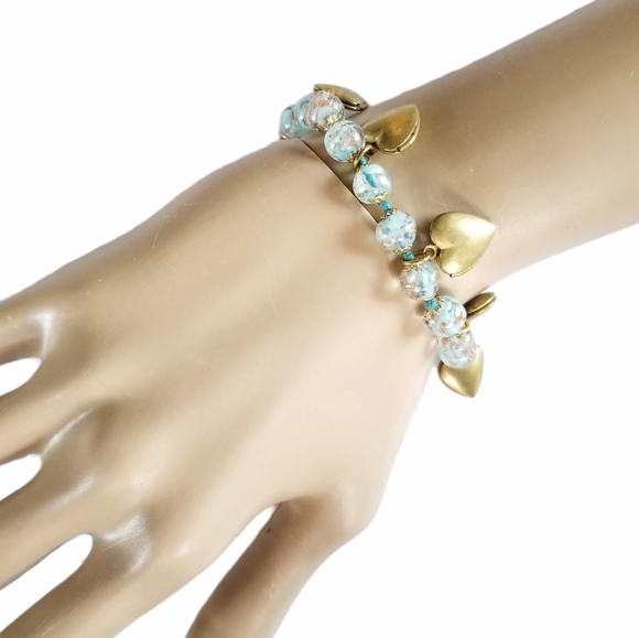 Hand Crafted Repurposed Vintage Art Glass Locket Bracelet - Picture 10 of 12